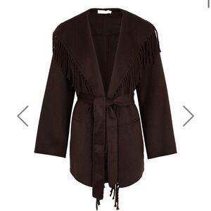 Simkhai Fringed Brown Sweater Jacket Worn Once